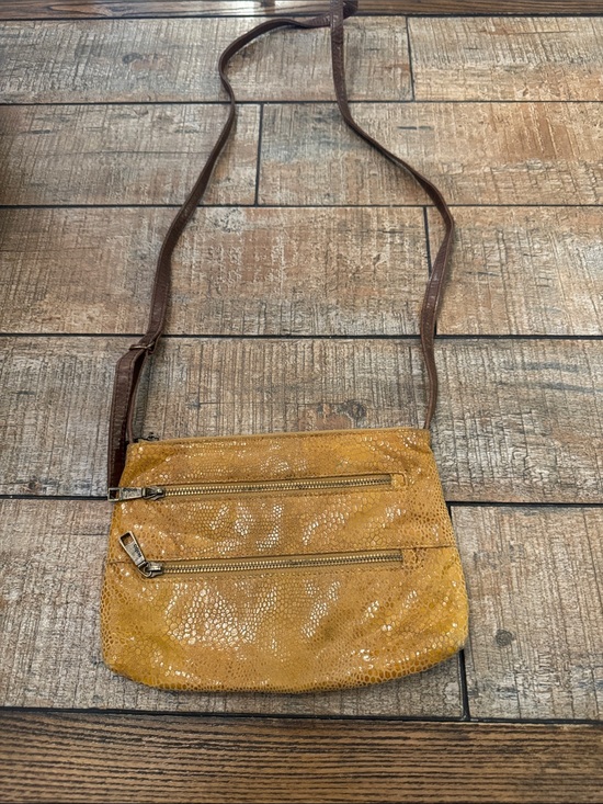 HOBO Handbags - HOBO Mustard Yellow Crossbody with Brown Strap